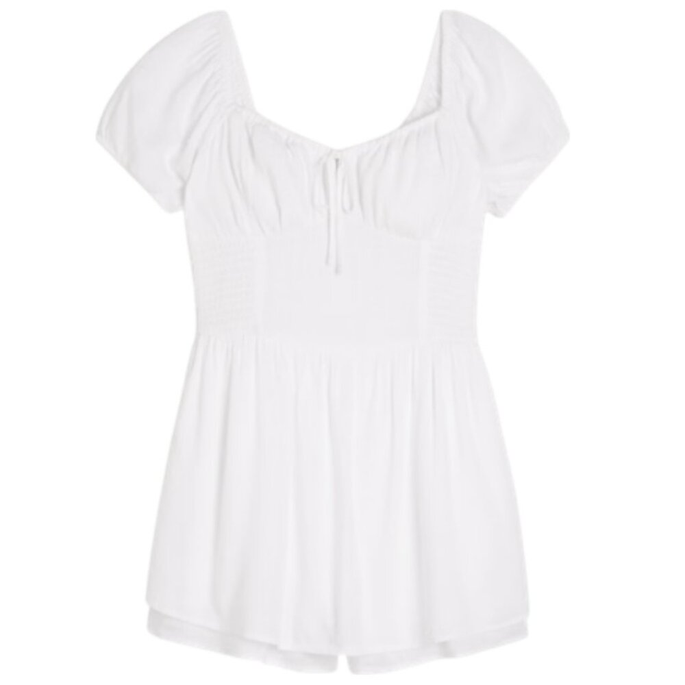 Hollister Smocked Tie Front Romper